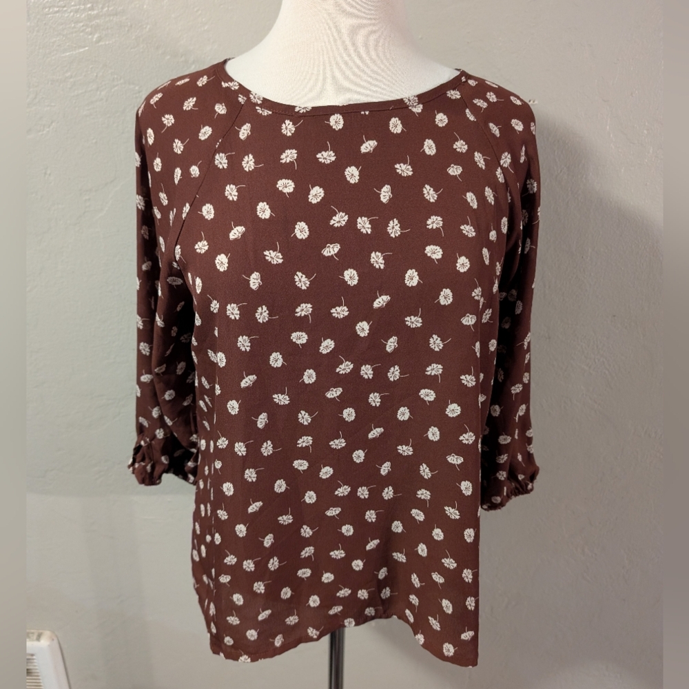 Papermoon Larie Sleeve Floral Blouse‎ Women's Sz m